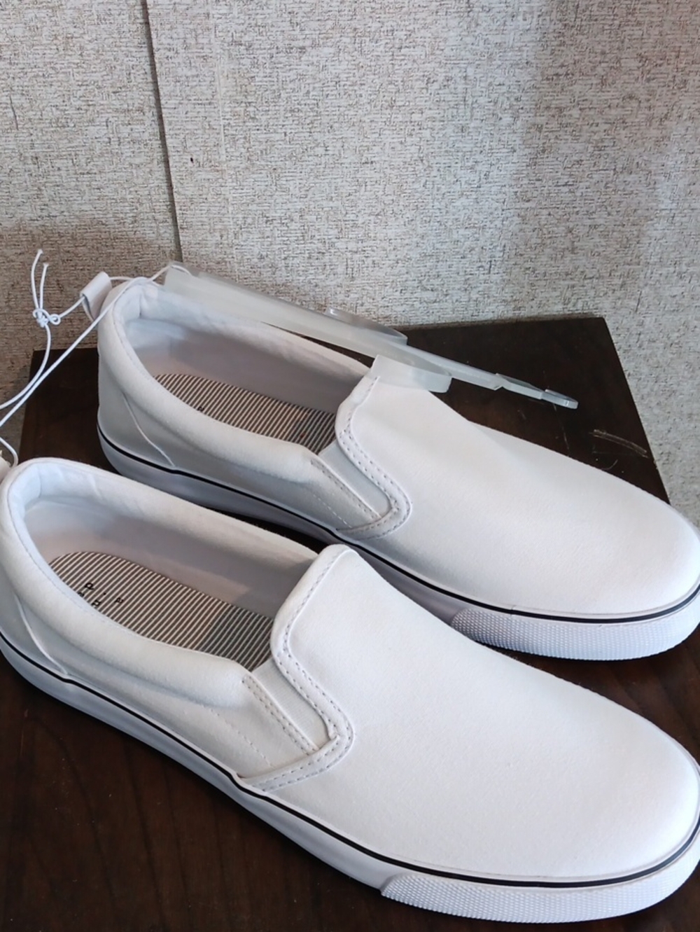 a new day White Slip-On Canvas Loafers for Men Size 10